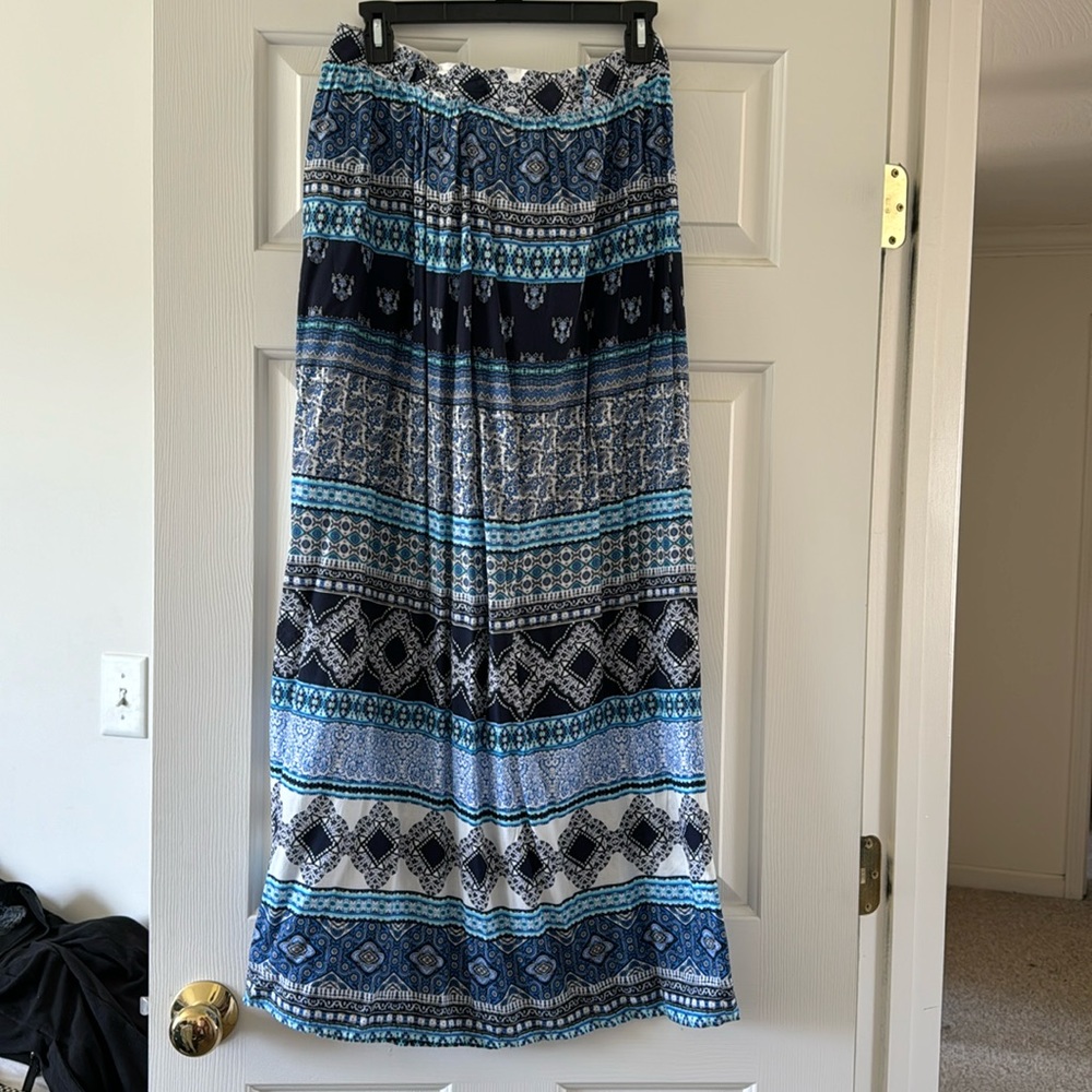 Maxi multi-blue skirt